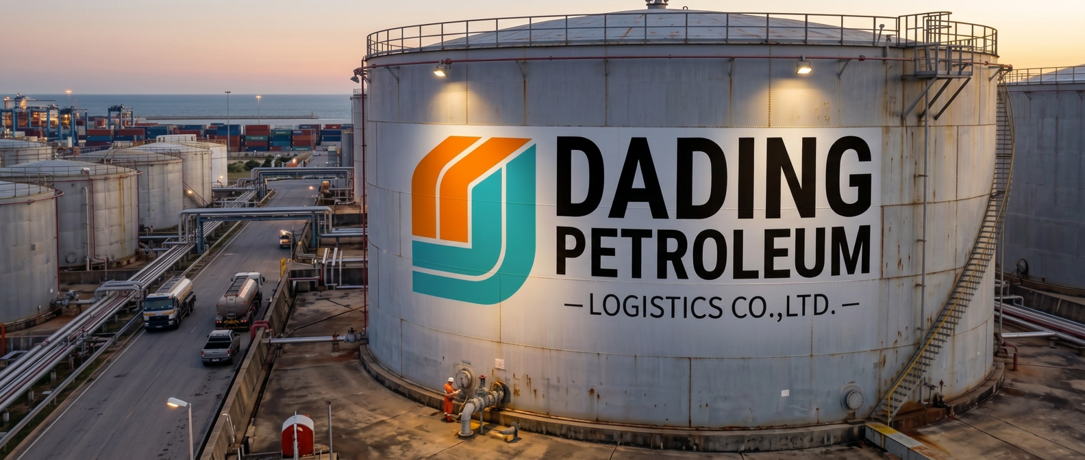 Close-up of storage tanks within the Dading tank farm