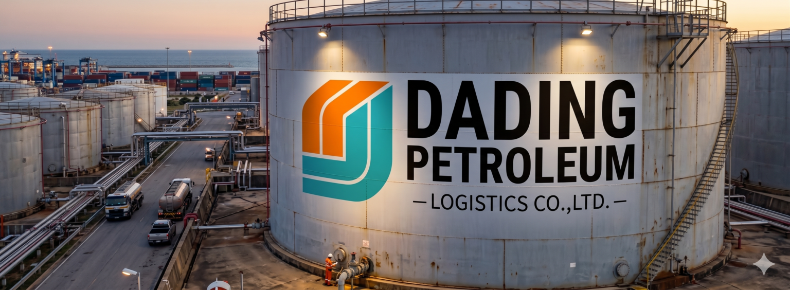 Dading Petroleum Logistics storage tank at a large petroleum terminal